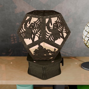 3D Layered Lamp Lightbox SVG, Multilayer Wood Lamp for Laser Cut, Digital Download