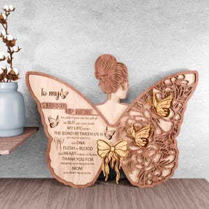 Personalisierte Stepped Up Mom Stand Dekor SVG, Bonus Mom, Muttertagsgeschenke svg, Glowforge svg-Dateien, Laser geschnitten Dateien