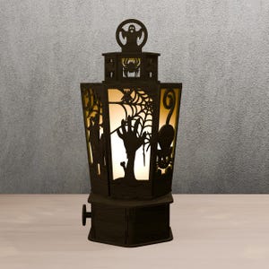 Halloween Lantern Light SVG | Ghost, Tree, Haunted House Designs | Spooky Lantern Laser Cut Files | Digital Download