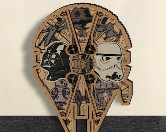 Multi-layer, Laser cut fles - 6 Layer Art Piece for Glowforge - SVG - PDF