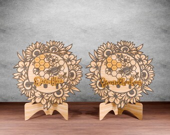 Cartello personalizzato per alveare di api SVG: nonna, nonna, file tagliato al laser