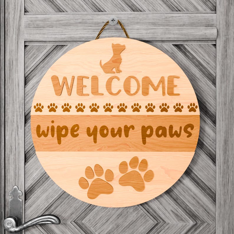 Dog Welcome Sign Laser Cut Bundle (digital Download) - Etsy
