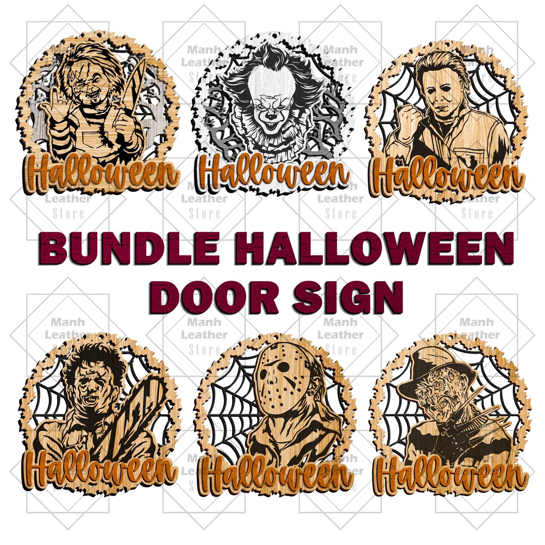 Bundle Horror Characters Door Sign Svg Halloween Door Hanger - Etsy UK