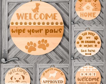 Dog Welcome Sign Laser Cut Bundle (Digital Download)