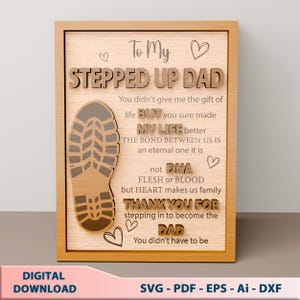 Digitaal bestand, intensivering DAD decor SVG, cadeau voor papa, Vaderdag svg, Vaderdag cadeaus svg, Glowforge-bestand SVG