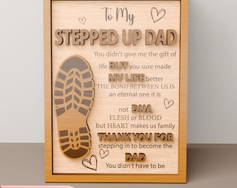 Stepped Up Dad Decor SVG, Laser Cut File (Digital Download)