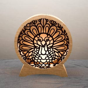Layered Turkey Lantern SVG – Fall Light Box Design for Laser Cutting