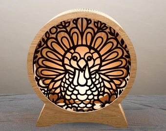 Layered Turkey Lantern SVG – Fall Light Box Design for Laser Cutting