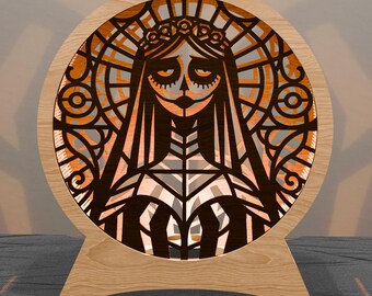 Corpse Bride Wooden Lamp: Halloween Gothic Decor (Digital Download