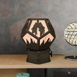Halloween Ghost Lantern SVG, Haunted House Layered Light Box, Laser Cut Lamp File, Spooky Festival Decor, Digital Download, Glowforge File