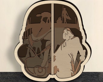 Archivos cortados con láser - Pieza de arte de 7 capas para Glowforge - SVG - PDF, Multicapa