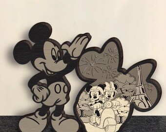 Laser cut fles - 6 Layer Art Piece for Glowforge - SVG - PDF, Multi-layer