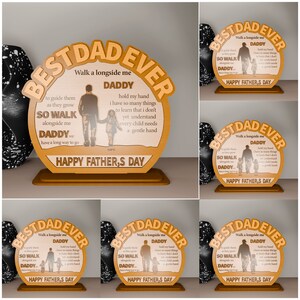 Gepersonaliseerde papa en kind handen hart stand decor SVG, cadeau voor papa, vaderdag SVG, vaderdagcadeaus SVG, Glowforge SVG-bestanden