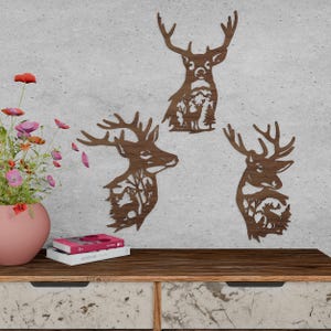 10 decorazioni con animali selvatici, decorazioni murali con animali selvatici, decorazioni murali con animali della foresta, decorazioni rustiche con taglio laser, download digitale, file Glowforge