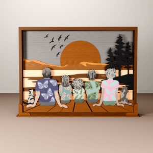 Benutzerdefinierte Porträt Multi-Layer Familie Muttertag Vatertag Freundschaft Haustier Porträt Personalisierte 3D svg, Cricut, Glowforge svg-Dateien