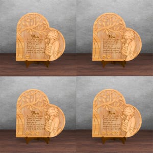 Paquete de decoración de soporte con forma de corazón para mamá y bebé SVG, regalos para el día de la madre Svg, día de la madre con láser, archivo de corte Glowforge, archivo de mamá con láser, decoración de soporte