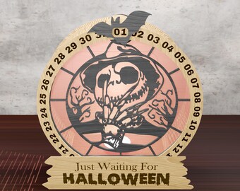 Halloween Skull Countdown Lamp SVG: Spooky Skeleton Night Light (Digital Download)