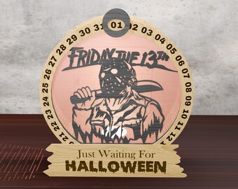 Halloween Countdown Lamp SVG: Spooky Night Light Calendar Laser Cut File (Digital Download)