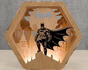 Superhero City 3D Light Box SVG: Vigilante Laser Cut Files (Digital Download)