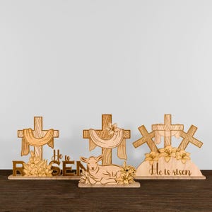 Bündeln Sie mehrschichtige stehende Oster-Laserschnittdateien, erstellen Sie eine Gebetsecke mit göttlichen Laser-Cut-Designs, feiern Sie Ostern mit eleganter Kunst