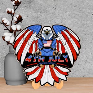 Independence Day Multilayer Svg, Eagle With American Flag Svg, Eagle Multilayer Svg, 4th of July Svg, USA Patriotic Svg, Digital File