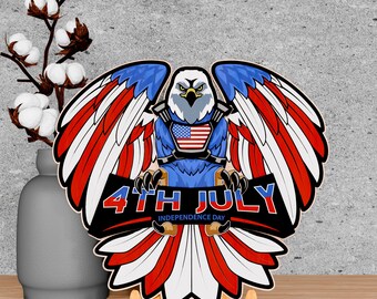 Eagle American Flag SVG: 4th of July Multilayer Design (Digital File)