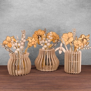 Geburtsmonat Blumen und Vase Laser Cut Datei SVG, tolle Geschenkidee für Mama, Geburtsmonat Blumen für Laserschneiden, Muttertagsgeschenk