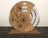 Flower Calendar SVG: Laser Cut Design File (Digital Download)