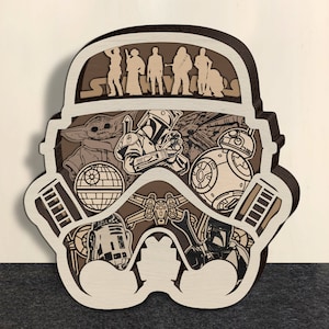 Multi-layer, Laser cut fles - 7 Layer Art Piece for Glowforge - SVG - PDF