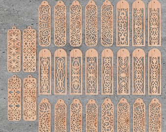 Pacchetto segnalibri tagliati al laser: regalo per gli amanti dei libri, modello SVG (download digitale)