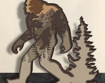 Bigfoot SVG: 8 Layer Sasquatch Vector Cut File (Digital Download)