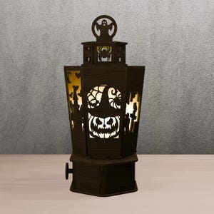 Halloween Lantern Light SVG | Cat, Haunted House, Pumpkin Designs | Spooky Lantern Laser Cut Files | Digital Download