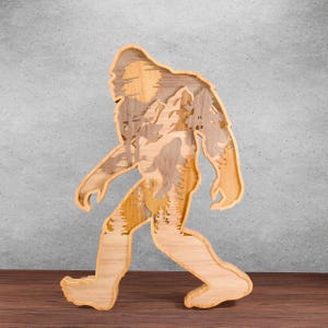 Bigfoot svg, Big Foot Svg, Yeti Svg, Sasquatch Svg, Vector Cut file for Glowforge, Cricut, Silhouette - 8 Layer Art Piece