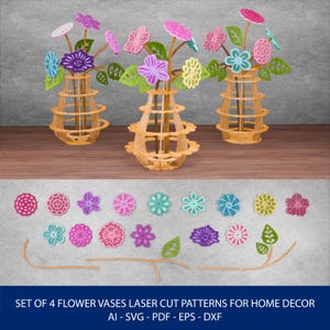 Flower Vase Laser Cut File: Home Decor SVG (Digital Download)
