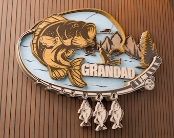 Personalized Dad Fishing Decor SVG, Father's Day Laser Cut Files