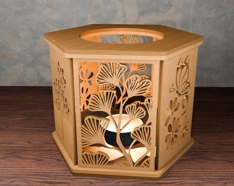 Laser Cut Candle Holder Template: Plywood Tea Light Lantern (Digital Download)