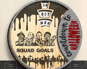 Halloween Countdown Calendar SVG, Laser Cut File, Coffin Design (Digital Download)