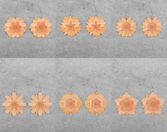 Layered Flower Wood Earring SVG Laser Cut File Bundle (Digital Download)