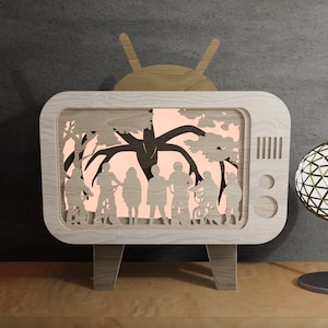 Stranger Biker Scene TV Shadow Box SVG: Halloween laserskuren fil (digital nedladdning)