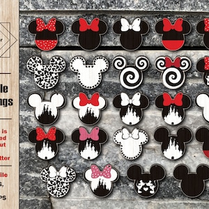 Cartoon Stud Earrings: Mickey Mouse Ears SVG Files (Digital Download)