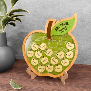 Personalisiertes Geschenk für Lehrer, Geschenk zum Jahresende, Geschenk für Lehrer, Lehrer-Shaker-Magnet, Danke, Lehrer, Geschenk für Lehrer, Lehrer-Apfelschild, Glowforge-Dateien