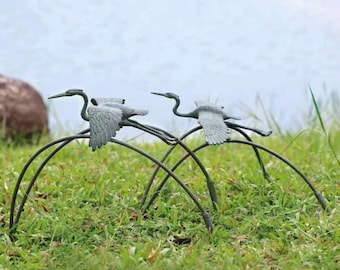 Cranes and Reeds Garden Pair Sculptures