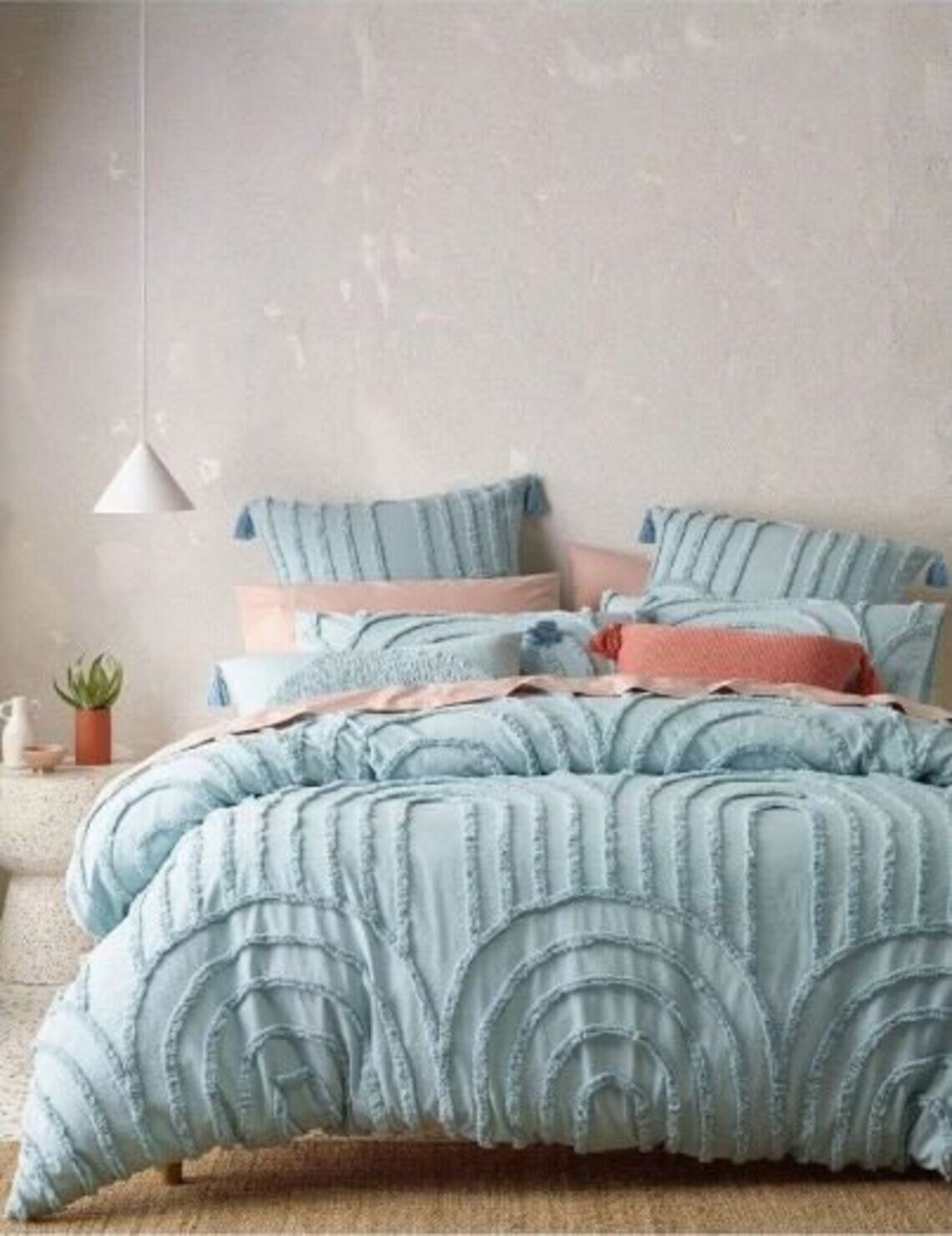 3 Pcs Tufted Cotton Duvet Cover Set Boho Bedding Twin XL Etsy