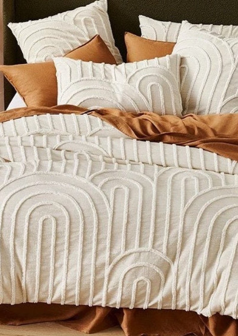 Cotton Tufted Duvet Cover Boho Queen Quilt Cover King Etsy