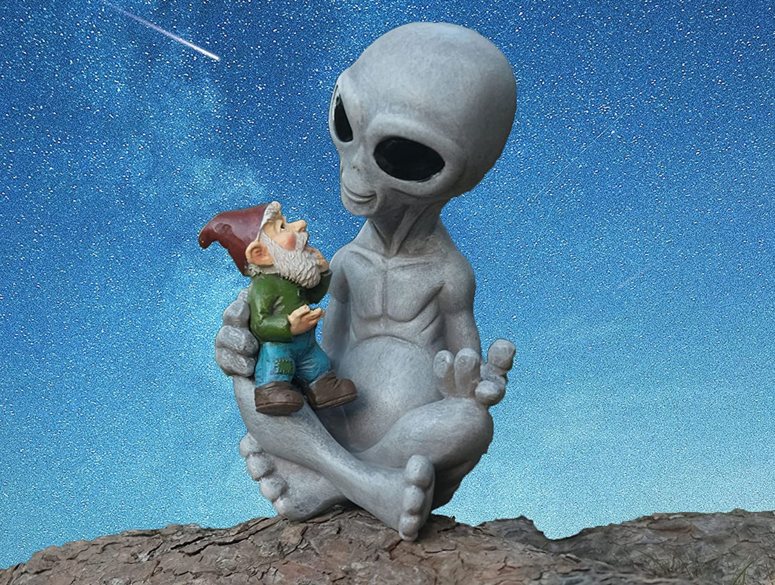 Alien and Gnome Garden Statue Funny Garden Gnome Resin Alien Etsy