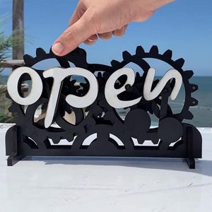 Open Closed Gear Sign - Etsy