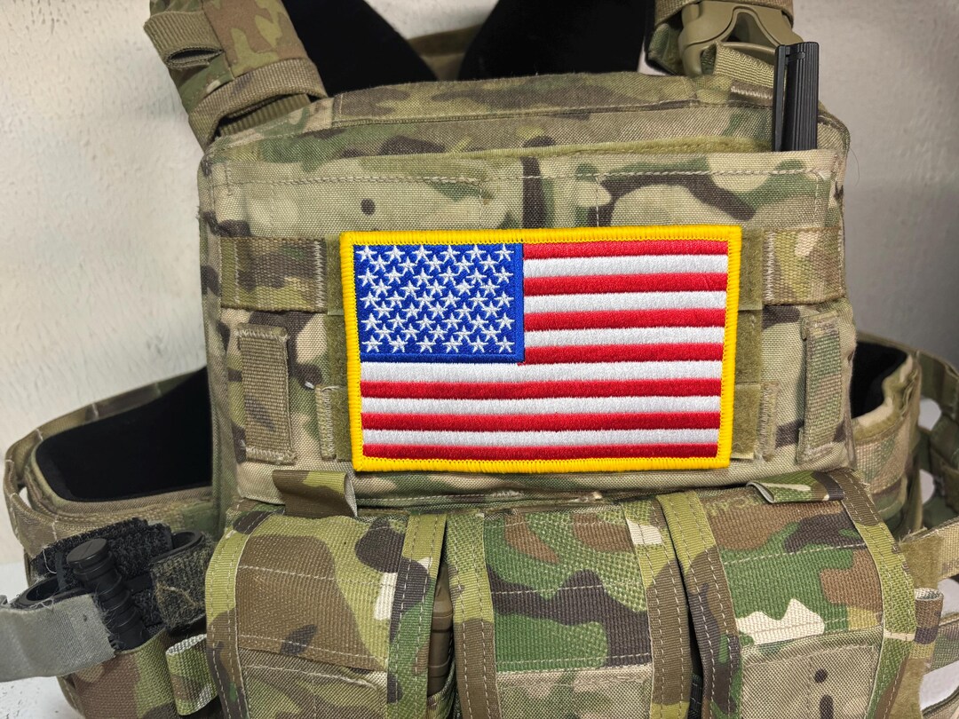 USA Flag Patch - Large 5 Inches by 3 Inches- Military Chest IFF Patch ...