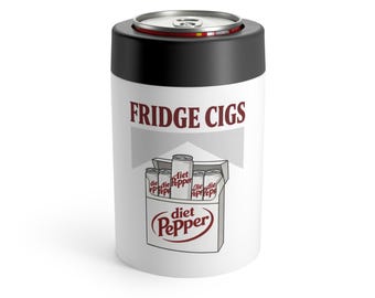 Fridge Cigs Can Holder Cooler | Diet Dr Pepper Pack illustration, retro beverage design