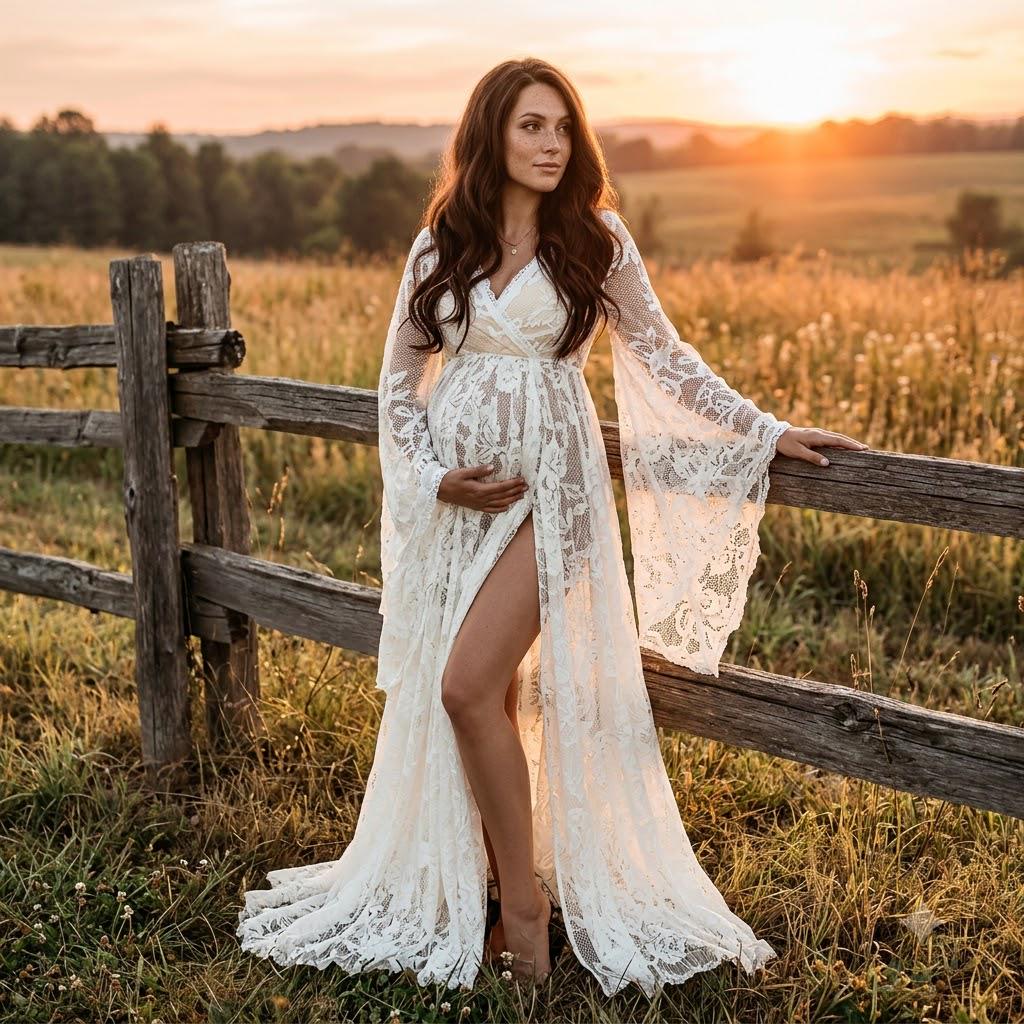 long white flowy maternity dress Joie_2024/12/20