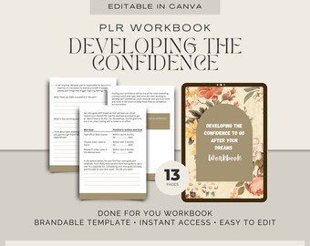 Desarrollar la confianza para ir tras tus sueños Libro de trabajo /Canva editable /Herramientas de coaching de vida /Plantilla de libro de trabajo del curso /Lead Magnet / DFY